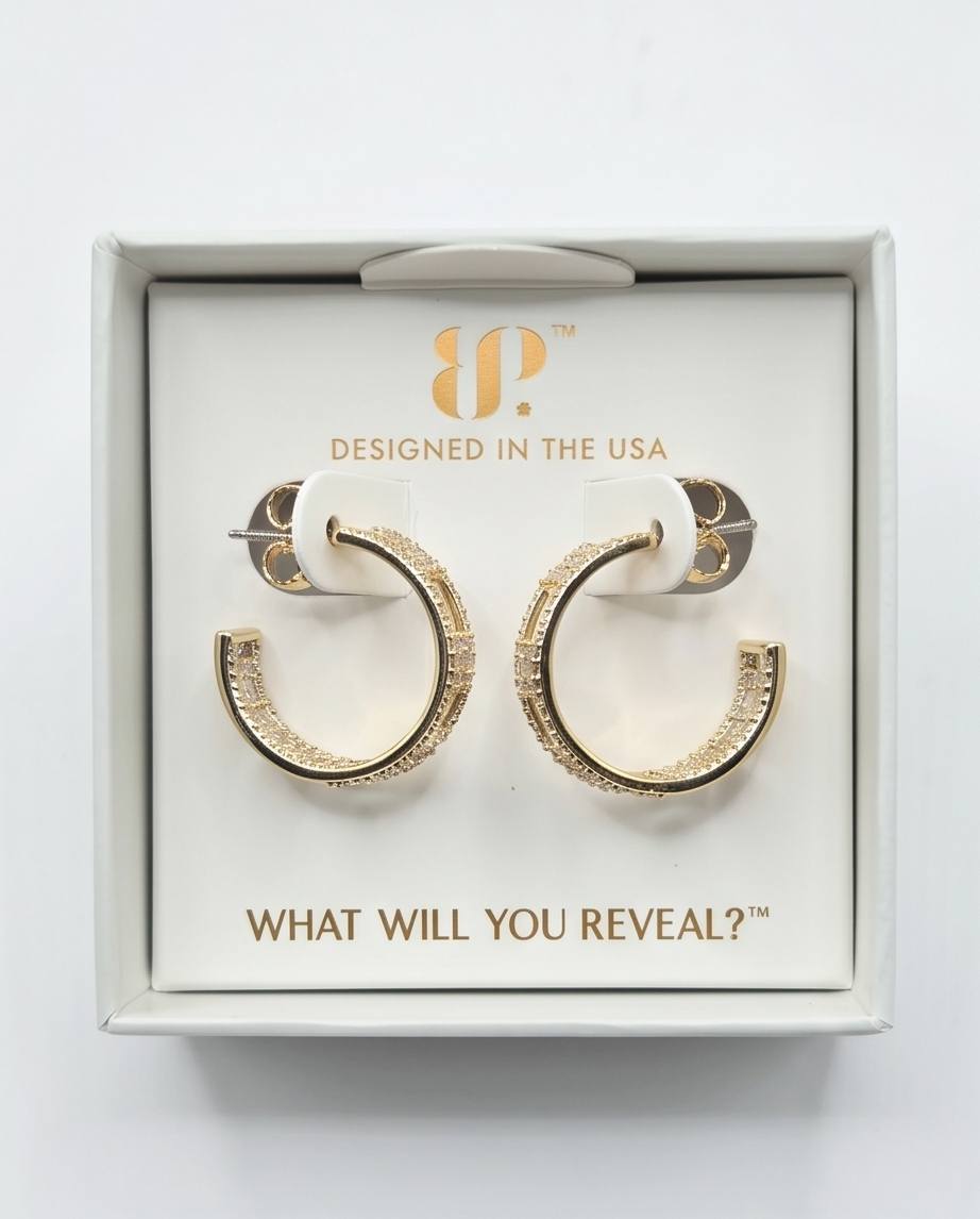 Bomb Party USA™ The Isadora Hoop Earrings – Diamond CZ Luxe Hoops
