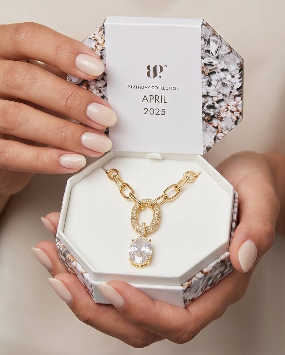 Bomb Party USA™ Let’s Run Away Together Necklace – Diamond CZ Statement Pendant