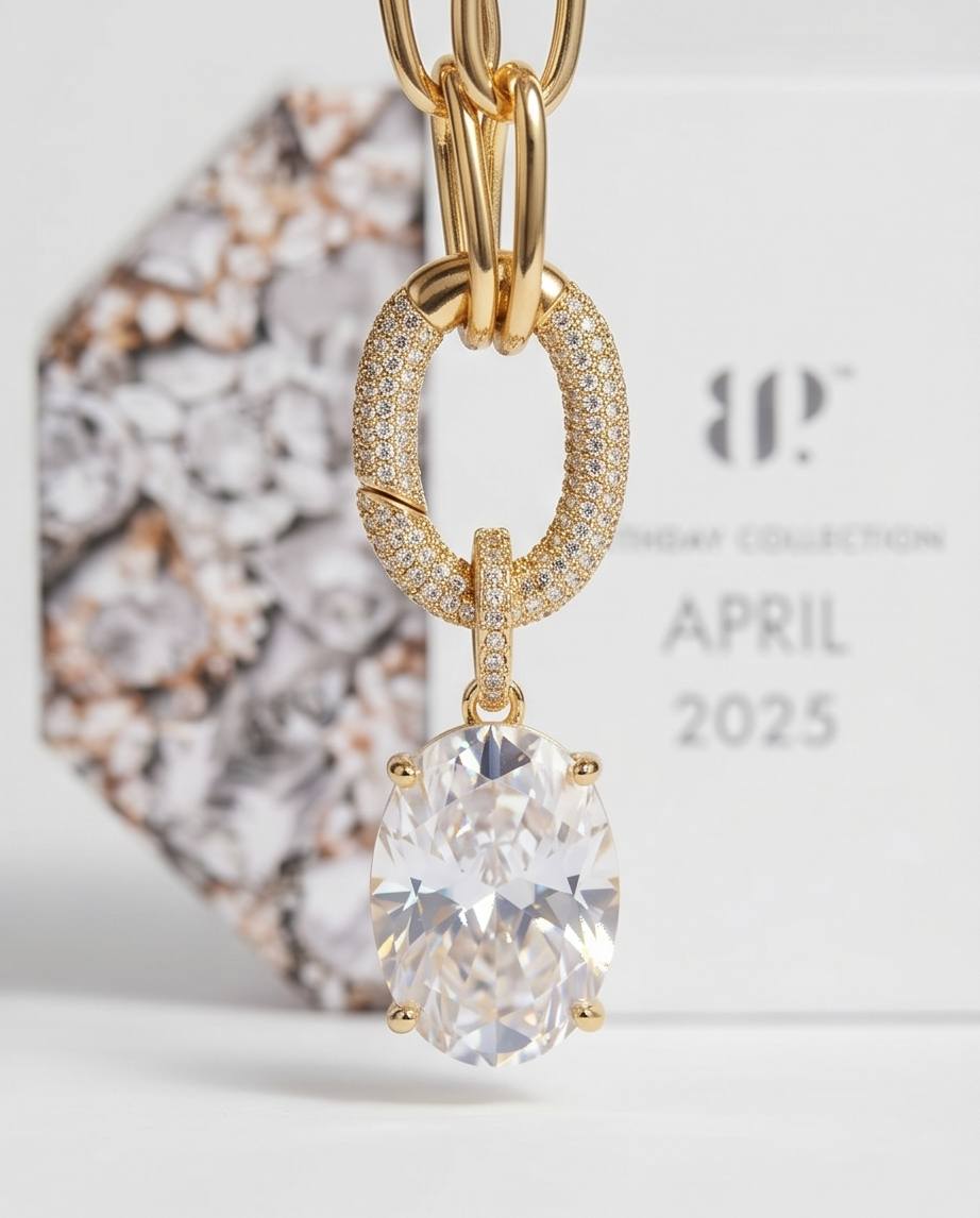 Bomb Party USA™ Let’s Run Away Together Necklace – Diamond CZ Statement Pendant