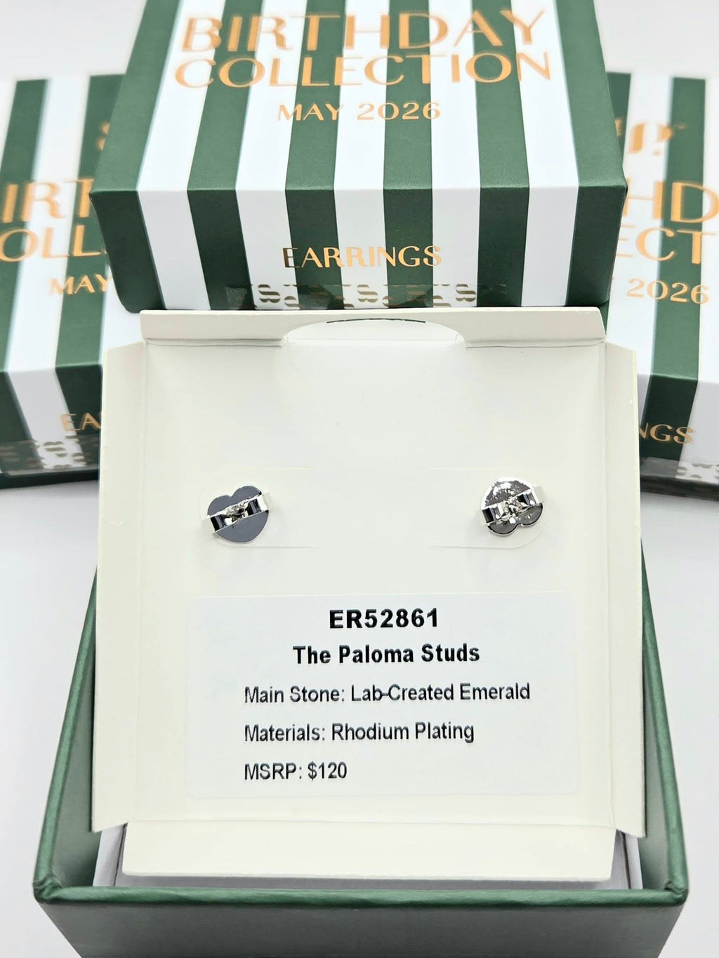 Bomb Party USA™ The Paloma Studs – Lab-Created Emerald Stud Earrings